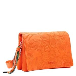 Desigual Vibrant Orange Floral Crossbody Bag